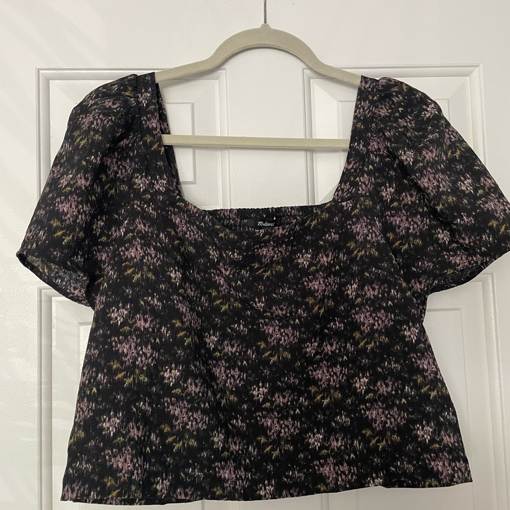 Madewell Black and Purple Blouse